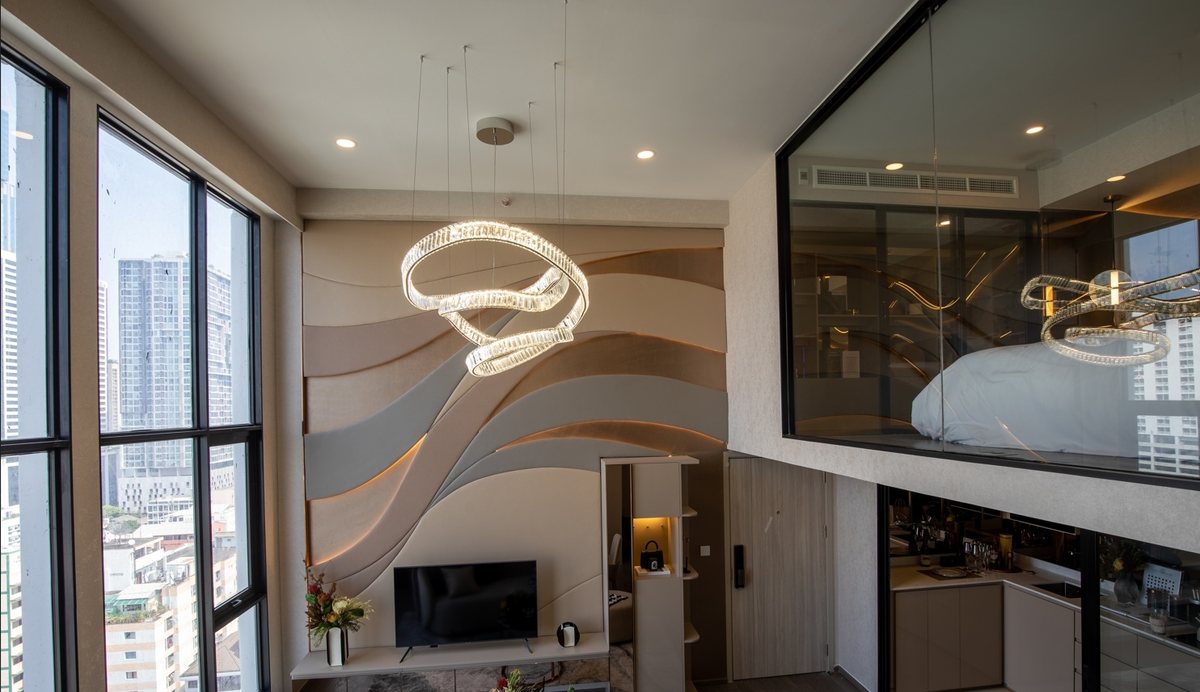 Duo living area with stairs to the mezzanine